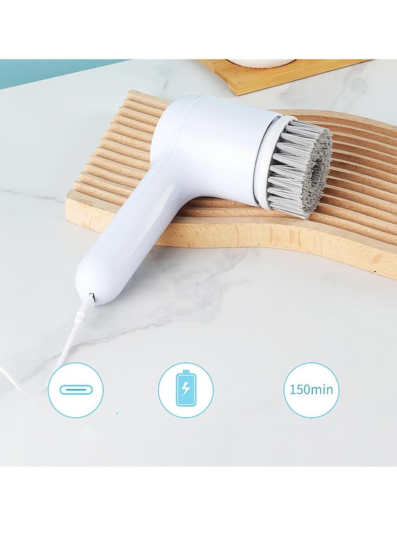 Automatic Cleaning Brush | Hand Held Powers Scrubber | Electric Tile Scrubber | Spin Scrubber with Replaceable Brush Heads and Adjustable Speeds for Bathroom Floor Tile, Gray