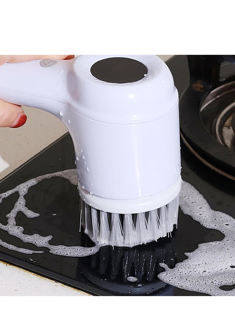 Automatic Cleaning Brush | Hand Held Powers Scrubber | Electric Tile Scrubber | Spin Scrubber with Replaceable Brush Heads and Adjustable Speeds for Bathroom Floor Tile, Gray