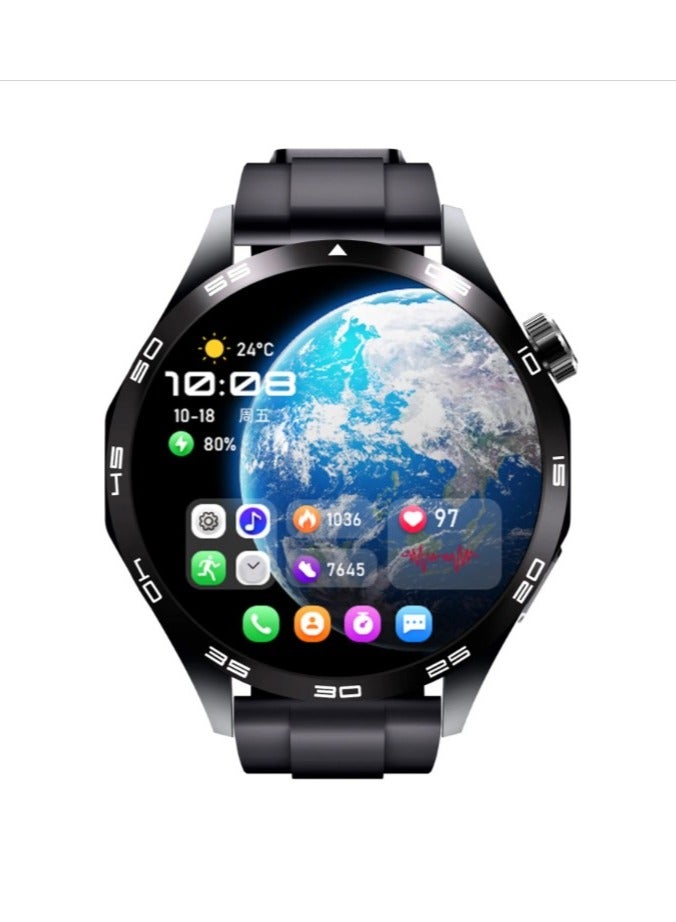 WISME WS63 Max Multi Function Smart Watch With 7 Pair Straps and Wireless Charger For Men Black