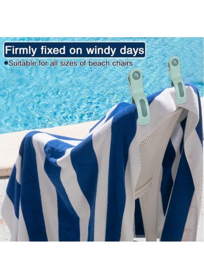 8PCS Beach Towel Clips for Beach Chair Towel Holder for Beach Chair Pool Chair on Cruise-Jumbo Size,Plastic Strong Beach Chair Clips to Keep Your Towel from Blowing Away,Heavy Duty and in Bright Colors--Pink&Green