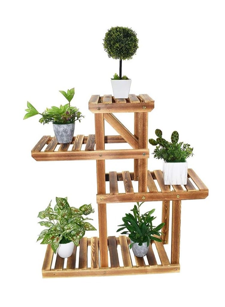 FFD Wood Plant Stand 83D x 25W x 98H cm – Multi-Tier Floor Standing Rack for Indoor & Outdoor, Durable Wooden Flower Pot Holder for Balcony, Living Room, Patio & Garden