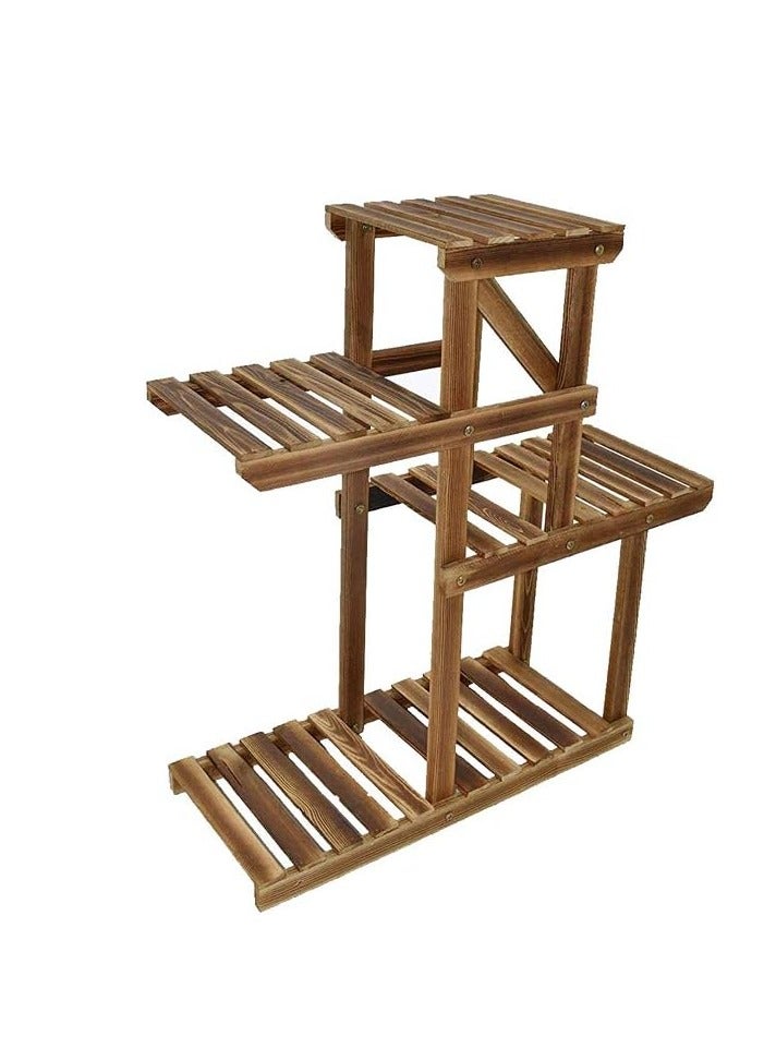 FFD Wood Plant Stand 83D x 25W x 98H cm – Multi-Tier Floor Standing Rack for Indoor & Outdoor, Durable Wooden Flower Pot Holder for Balcony, Living Room, Patio & Garden