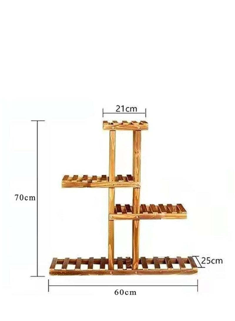 FFD 5-Tier Wood Plant Stand – Multi-Tier Floor Standing Rack for Indoor & Outdoor, Durable Wooden Flower Pot Holder for Balcony, Living Room, Patio & Garden