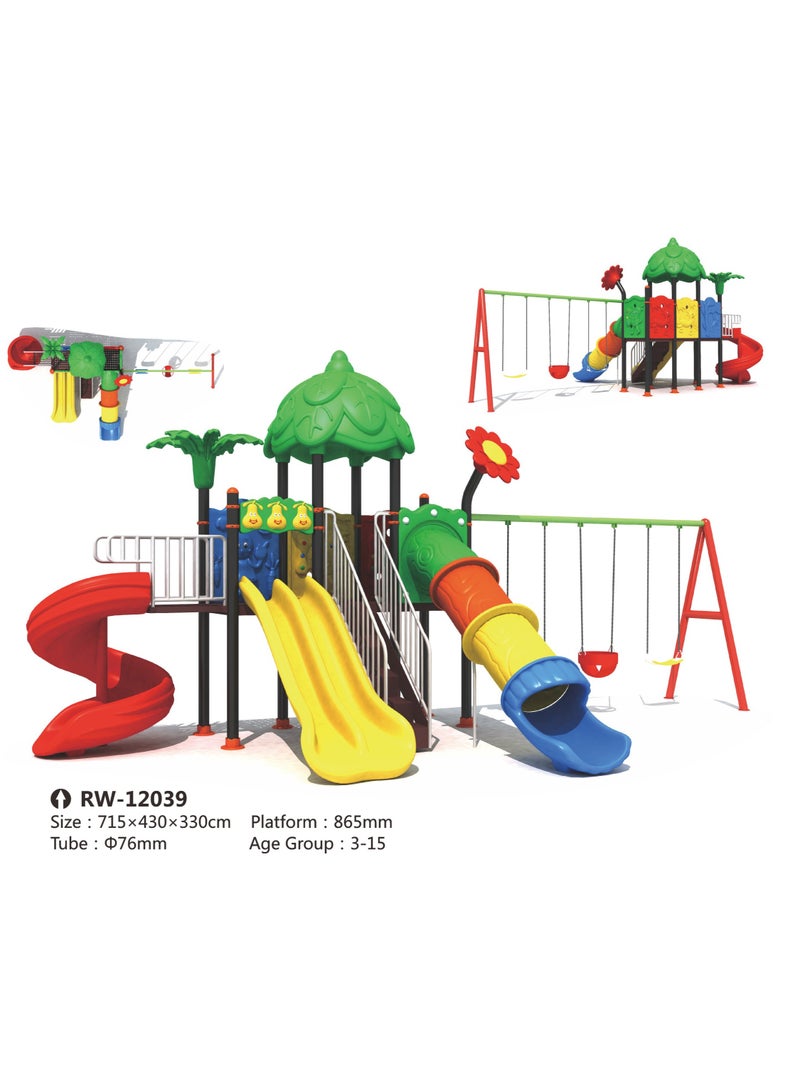 RBWTOY Outdoor Children Playground Set Garden Climbing frame Swing Slide 6.2 * 4 * 3.3 Meter RW-12039