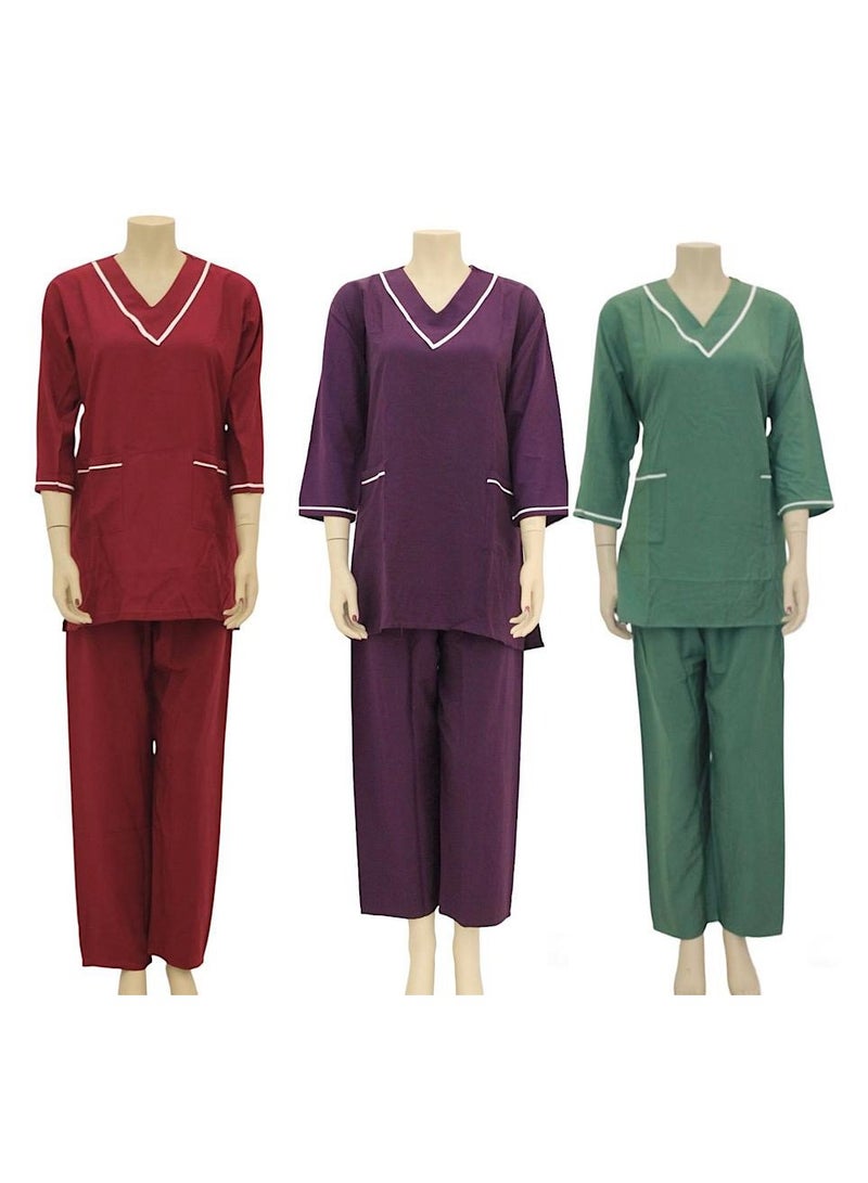 3 Pieces Uniform Cleaning Suit for Domestic Workers