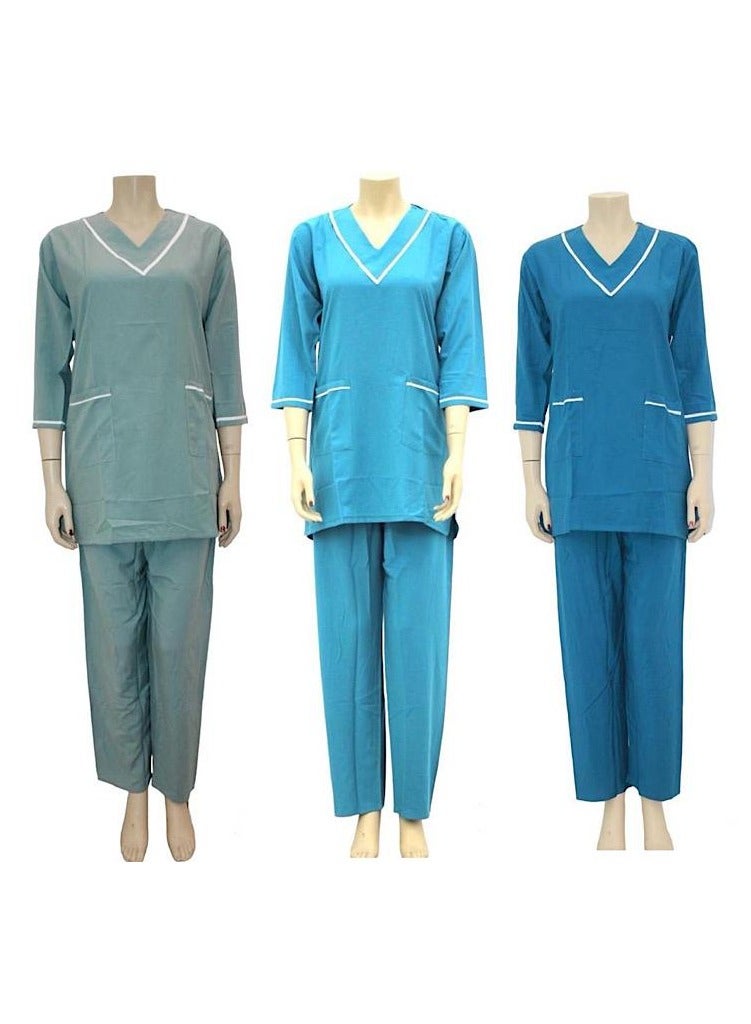 3 Pieces Uniform Cleaning Suit for Domestic Workers