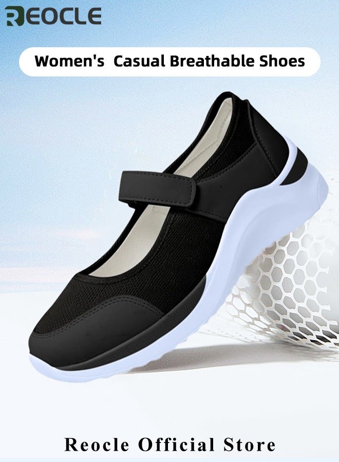 Women's Working Shoes Breathable Working Nurse Shoes Non-Slip Adjustable Walking Buffer Fitness Casual Nursing Orthotic Lightweight Shoes for Arthritis & Diabetes & Heel Pain