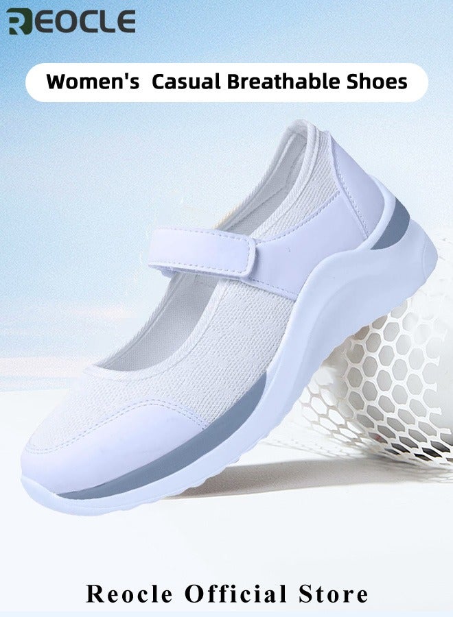 Women's Working Shoes Breathable Working Nurse Shoes Non-Slip Adjustable Walking Buffer Fitness Casual Nursing Orthotic Lightweight Shoes for Arthritis & Diabetes & Heel Pain