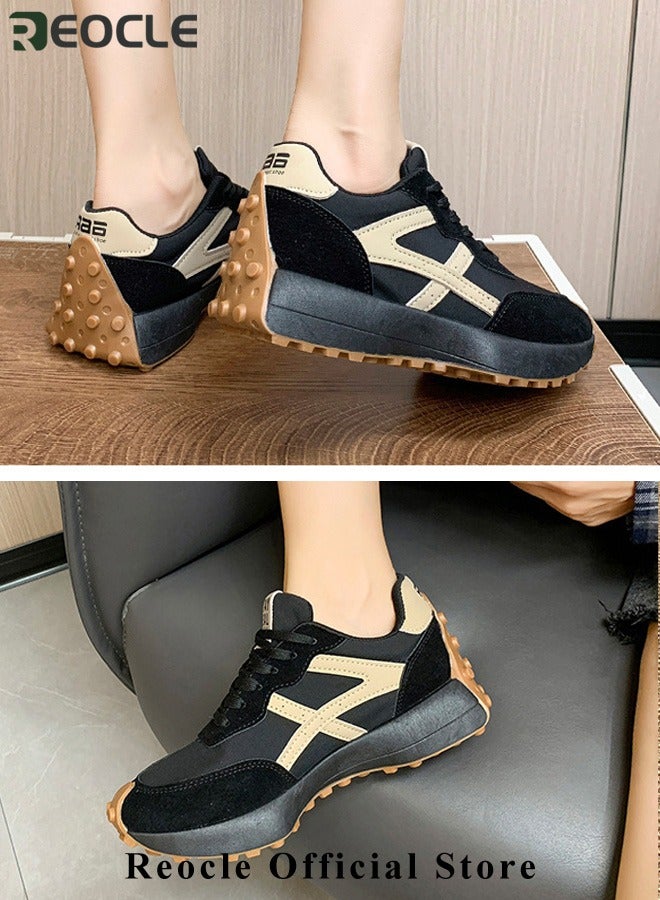 Women's Sneaker Casual Comfort Cross Trainer Kicks Lace Up Nylon Sneaker Wide Widths Sneaker Running Shoe Racing Sneaker