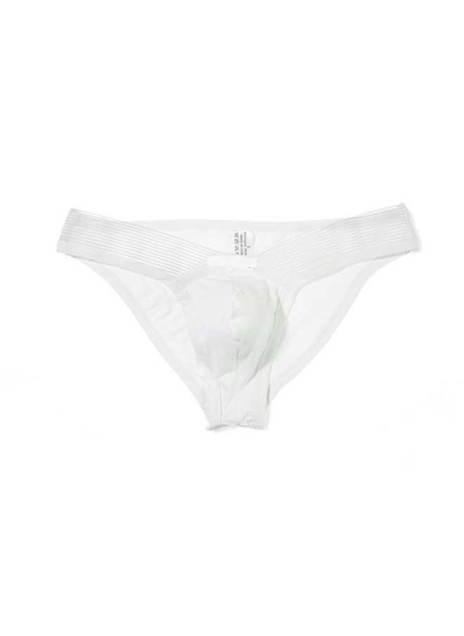 Men's Low Waist Underwear Thong Briefs White