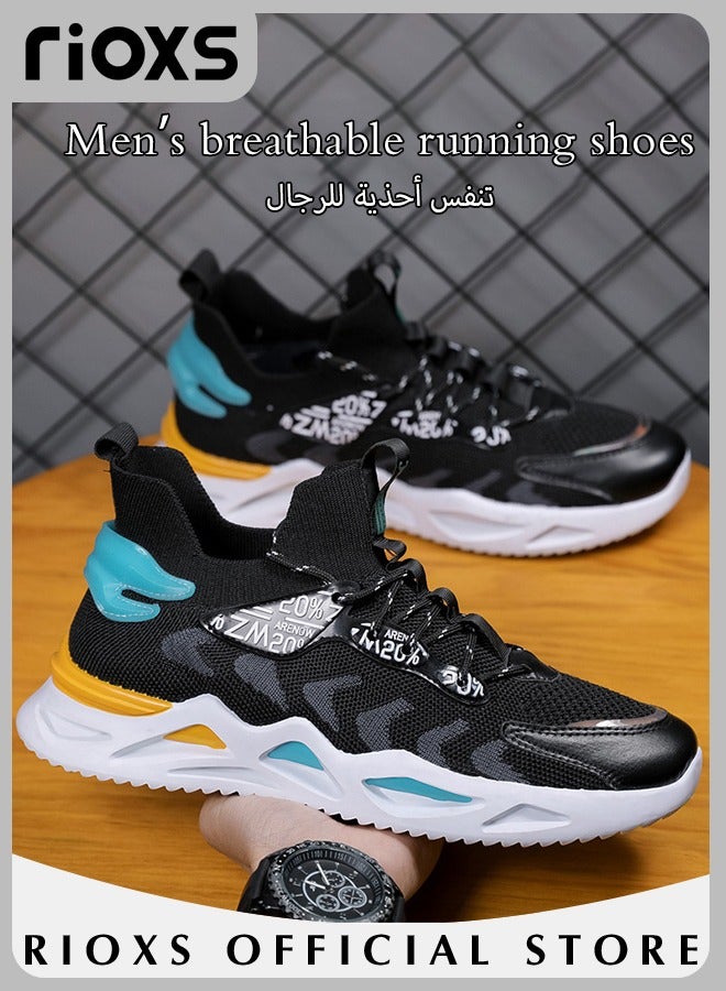 Men's Fashion Running Shoes with Mesh Upper, Casual Athletic Trainers with Non-slip Sole Design, Comfortable Walking Sneakers, Breathable Mesh Sports Shoes, Easy to Pull On and Off