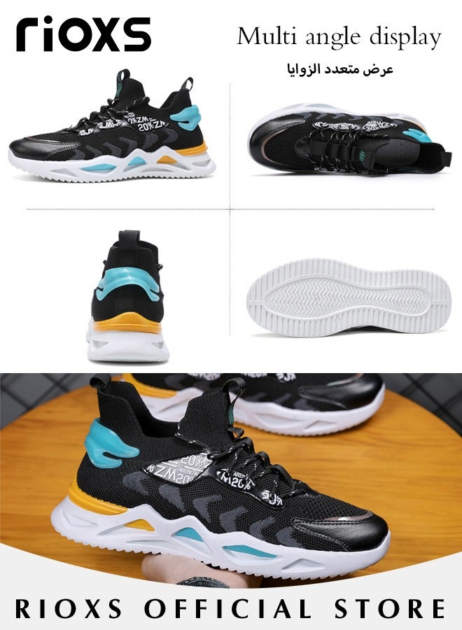 Men's Fashion Running Shoes with Mesh Upper, Casual Athletic Trainers with Non-slip Sole Design, Comfortable Walking Sneakers, Breathable Mesh Sports Shoes, Easy to Pull On and Off