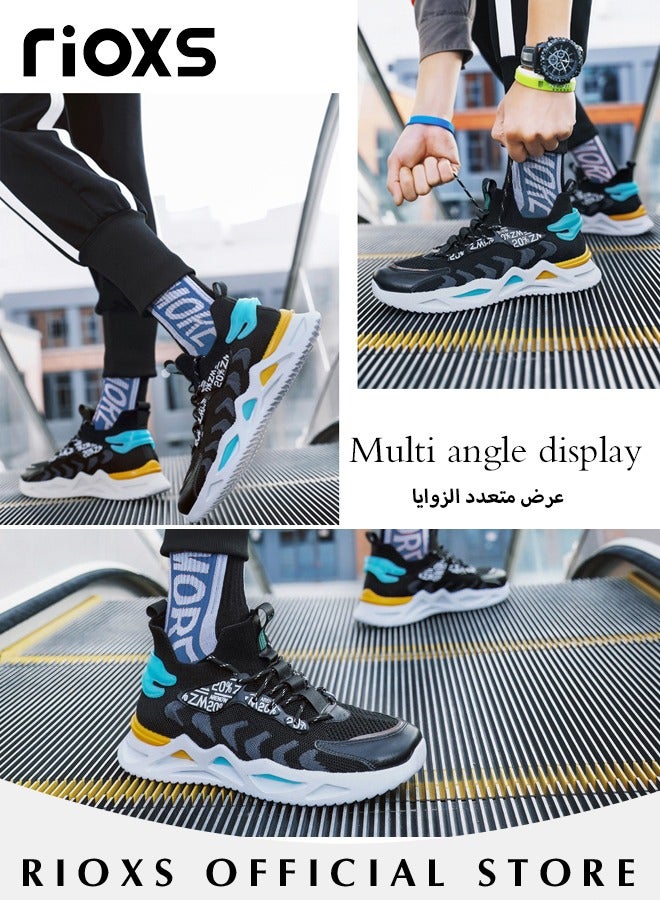 Men's Fashion Running Shoes with Mesh Upper, Casual Athletic Trainers with Non-slip Sole Design, Comfortable Walking Sneakers, Breathable Mesh Sports Shoes, Easy to Pull On and Off