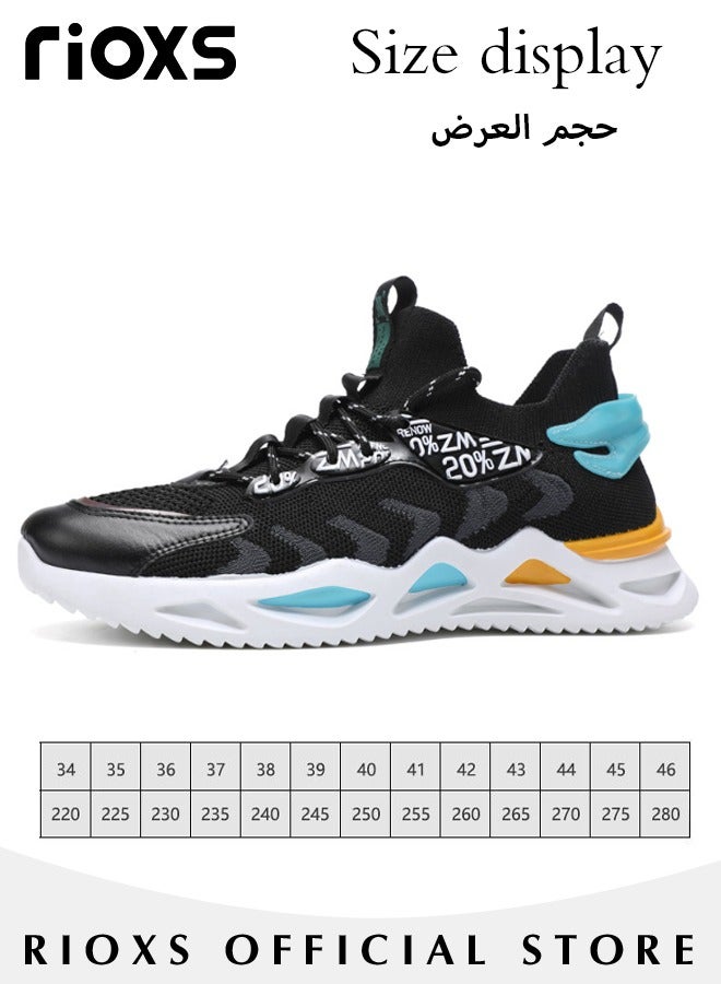 Men's Fashion Running Shoes with Mesh Upper, Casual Athletic Trainers with Non-slip Sole Design, Comfortable Walking Sneakers, Breathable Mesh Sports Shoes, Easy to Pull On and Off