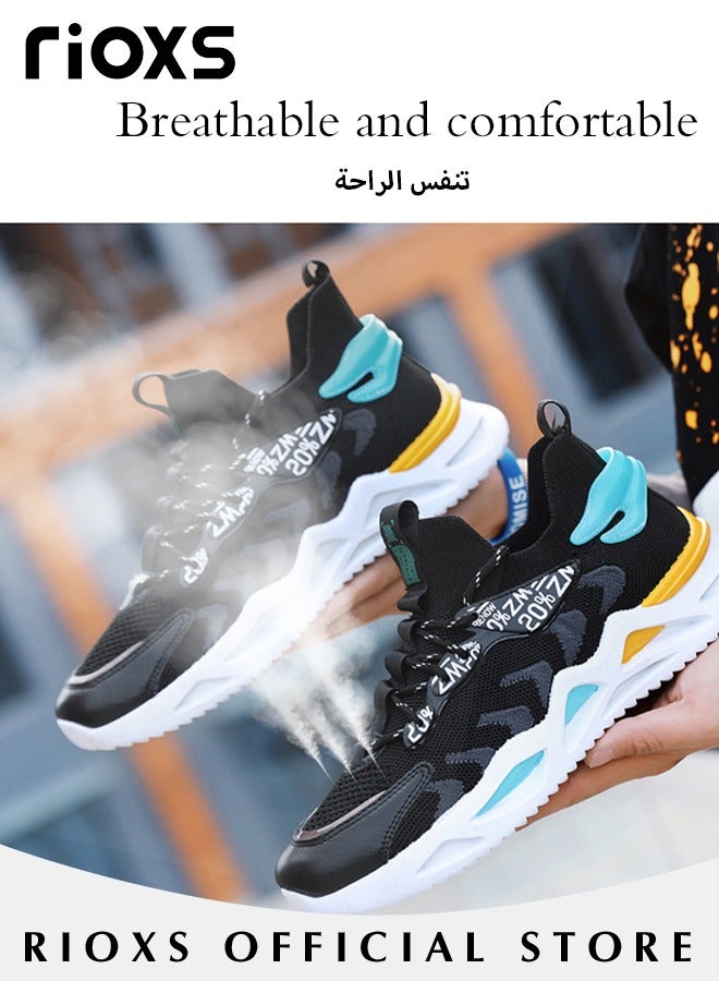Men's Fashion Running Shoes with Mesh Upper, Casual Athletic Trainers with Non-slip Sole Design, Comfortable Walking Sneakers, Breathable Mesh Sports Shoes, Easy to Pull On and Off
