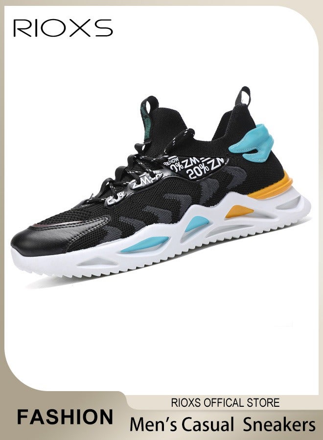 Men's Fashion Running Shoes with Mesh Upper, Casual Athletic Trainers with Non-slip Sole Design, Comfortable Walking Sneakers, Breathable Mesh Sports Shoes, Easy to Pull On and Off