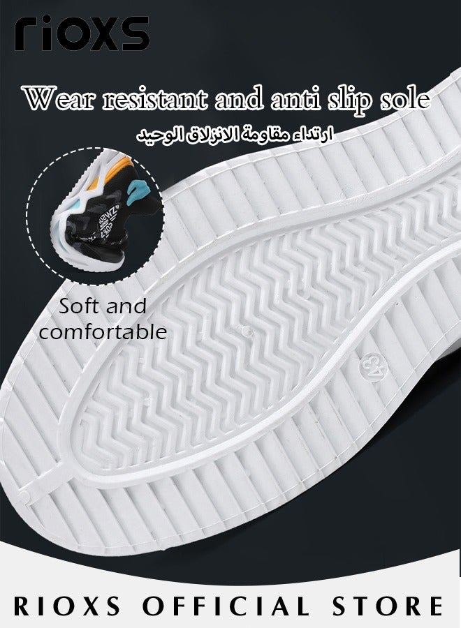 Men's Fashion Running Shoes with Mesh Upper, Casual Athletic Trainers with Non-slip Sole Design, Comfortable Walking Sneakers, Breathable Mesh Sports Shoes, Easy to Pull On and Off