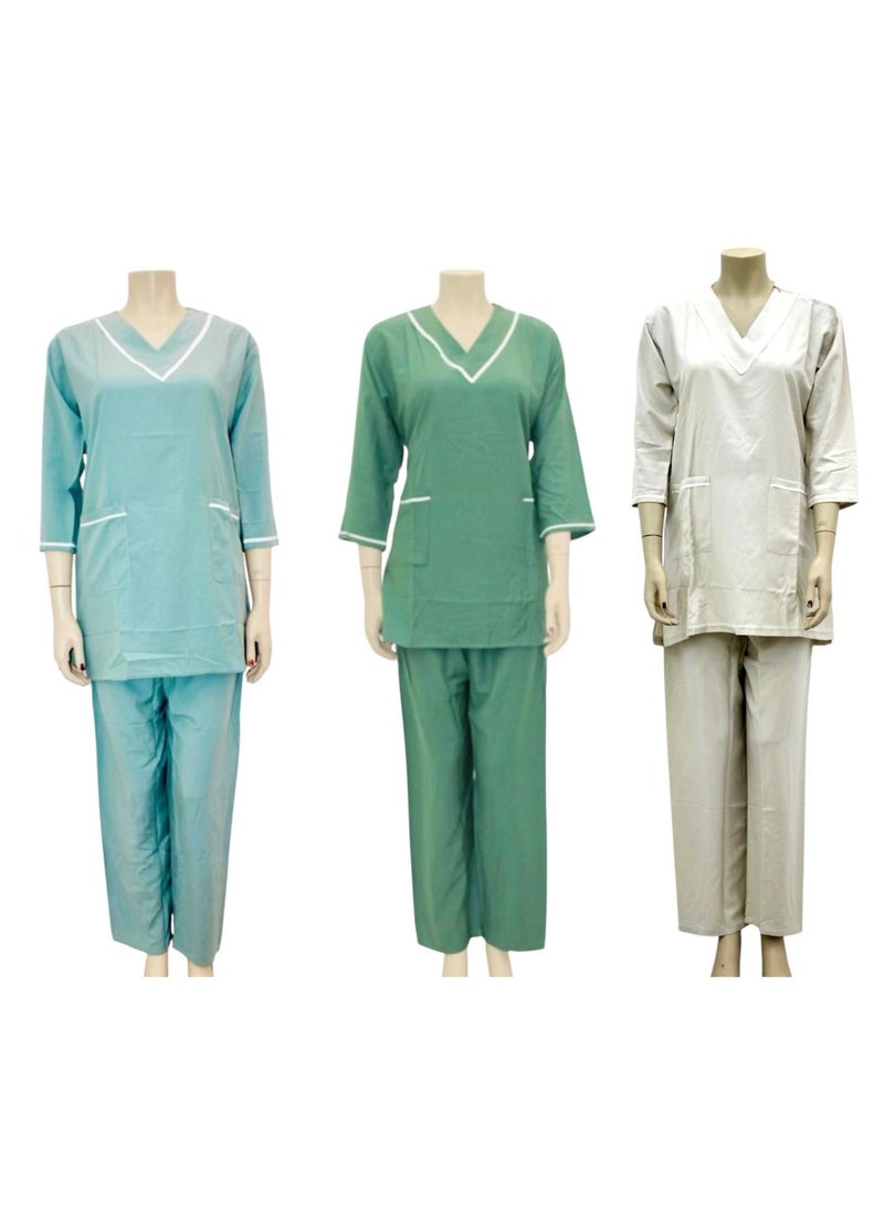 3 Pieces Uniform Cleaning Suit for Domestic Workers