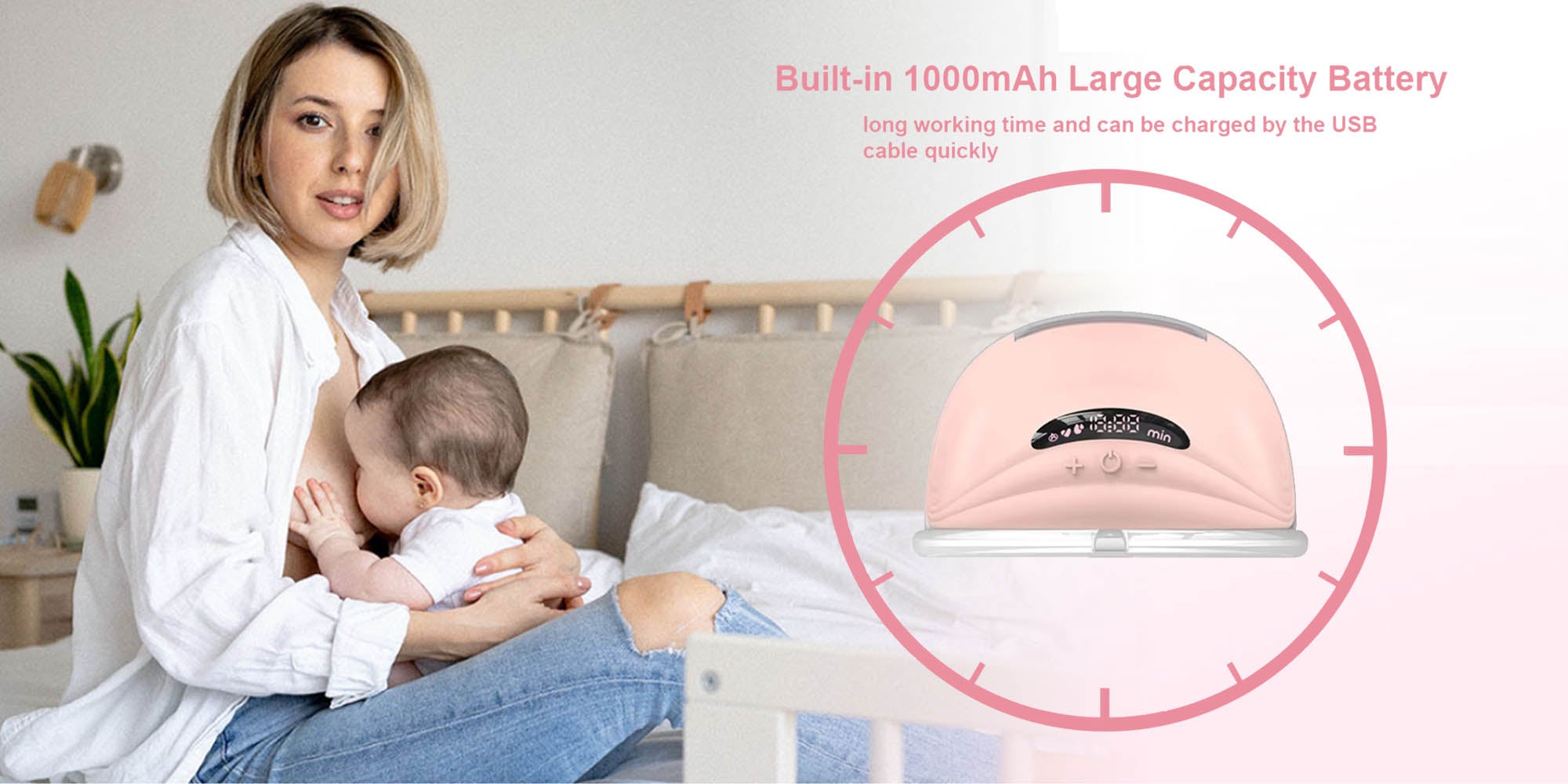 Wearable Electric Double Breast Pump With 3 Modes And 12 Levels