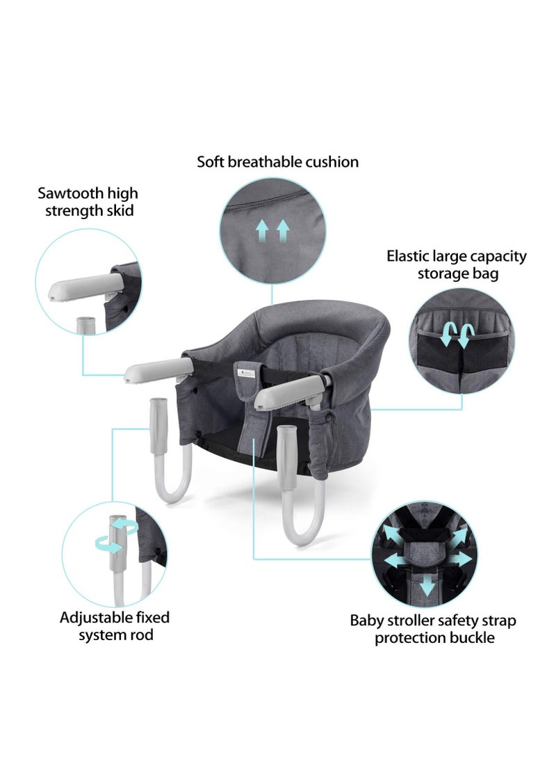 Clip on Table High Load Design Fold Flat Storage Attachable High Chair for Baby That Attaches to Table - Portable Highchair for Travel and Eating