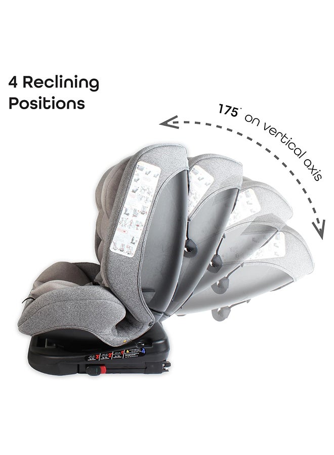 360° Rotate Rover - Baby/Infant Car Seat With 7-Point Adjustments, Group(0+,1,2,3), 0 - 12 Years, Grey