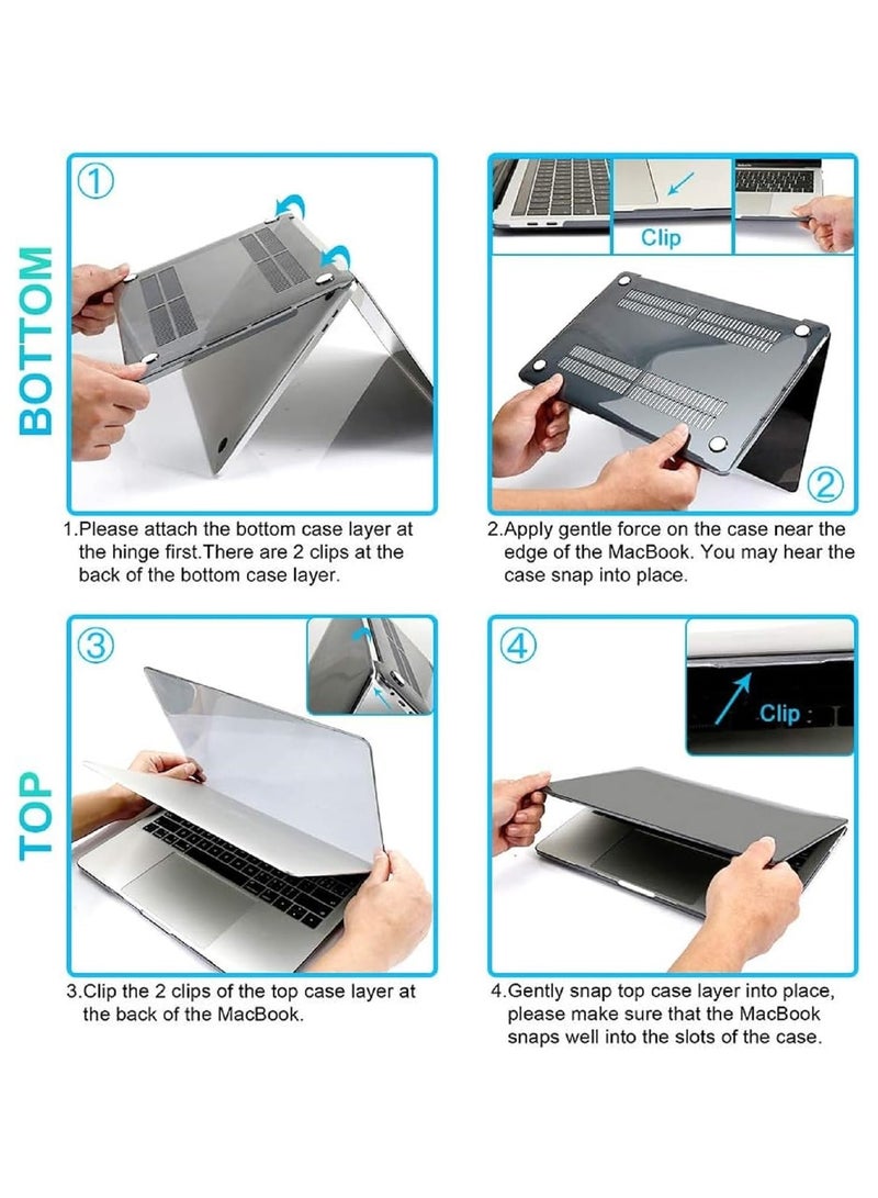 Plastic Hard Shell Case Cover with Screen Protector Compatible with MacBook New Pro 13