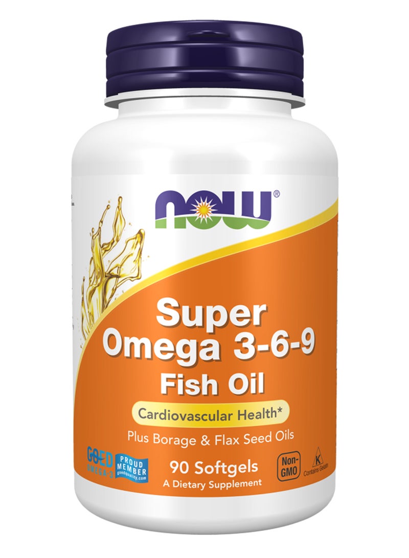 Super Omega 3-6-9 Fish Oil, 90 Softgels