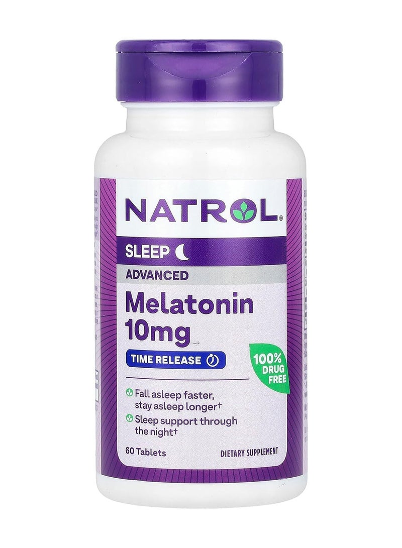 Advanced Sleep, Time Release Melatonin 10mg 60 Tablets Packaging May Vary