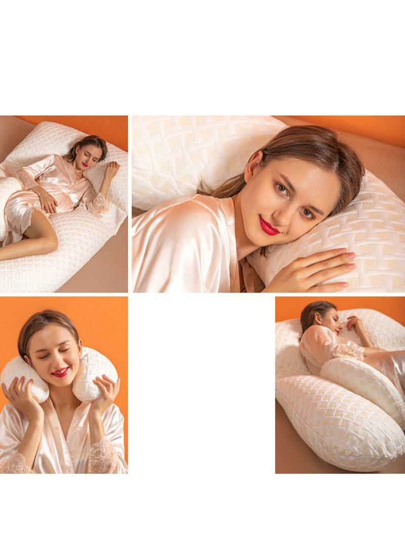 Fluffy U Shape Pregnancy Pillow Full Body Maternity Pillows Best Mom Gift for Hips Legs Belly Waist Neck Support