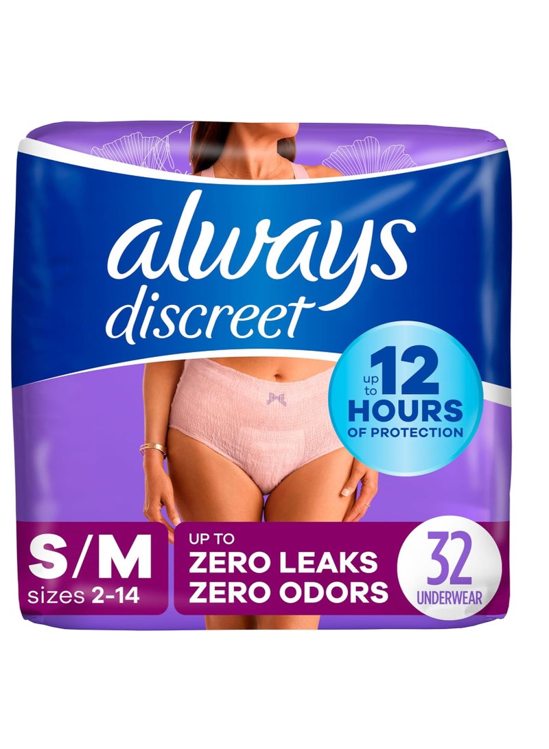 Pack Of 32 Adult Incontinence And Postpartum Incontinence Underwear For Women, Small/Medium Packaging may vary