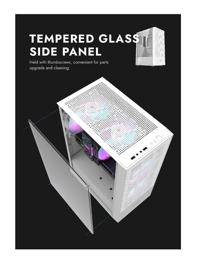 Darkflash A290  ATX / M-ATX/ ITX Gaming PC Case With Pre-Installed 3 ARGB Fan, USB 3.0 For High-Speed Data Transmission, Tempered Glass Side Panel | Industrial Style Front Panel Computer Case