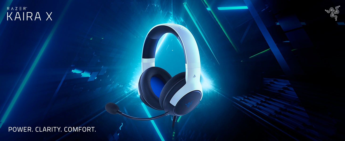 Kaira X Wired Gaming Headset for Playstation 5 / PS5, PS4, PC, Mac, Mobile: 50mm Drivers - HyperClear Cardioid Mic - Memory Foam Cushions - On-Headset Controls - White & Black