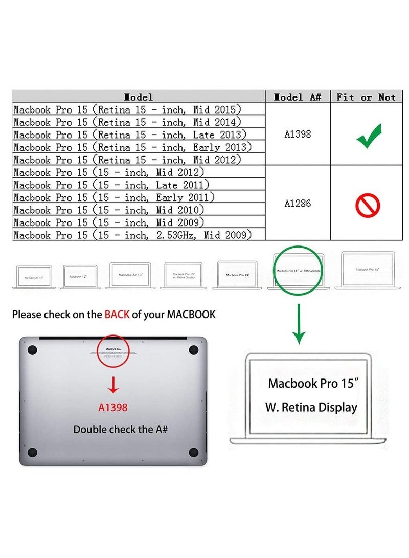 Plastic Hard Shell Case Cover for MacBook Pro 15.4