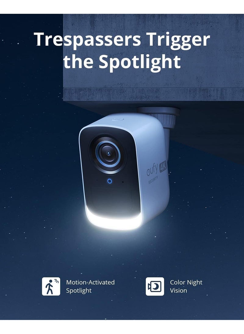 Security eufyCam 3C 4-Cam Kit, Security Camera Outdoor Wireless, 4K Camera, Expandable Local Storage up to 16TB, Face Recognition AI, Spotlight, Color Night Vision, No Monthly Fee