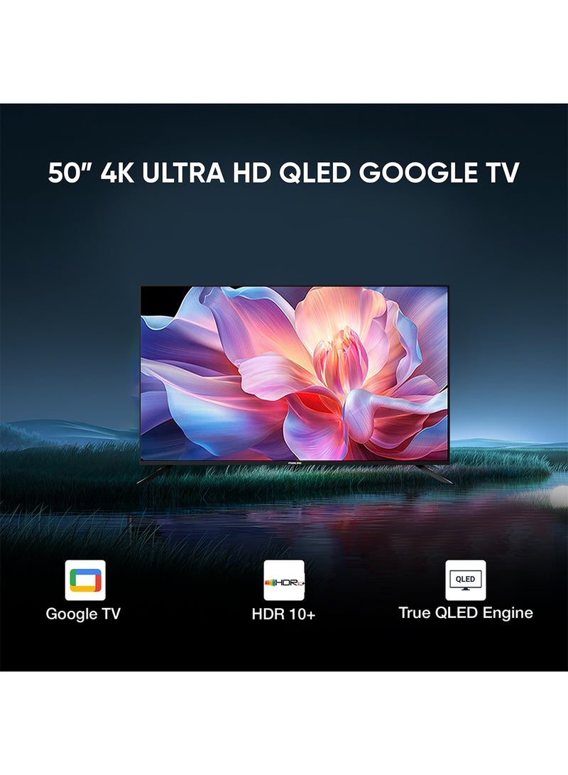 65 Inch 4K QLED Ultra HD Smart Google TV, Hands Free Voice Control, Game Master, Dolby Vision + Atmos, 4K HDR10+, Effortless Connectivity With Android & Apple Devices NPROG65QLED Black