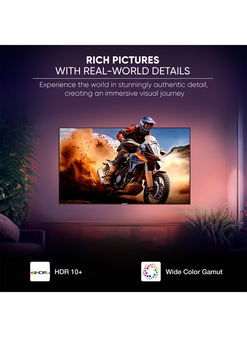 65 Inch 4K QLED Ultra HD Smart Google TV, Hands Free Voice Control, Game Master, Dolby Vision + Atmos, 4K HDR10+, Effortless Connectivity With Android & Apple Devices NPROG65QLED Black