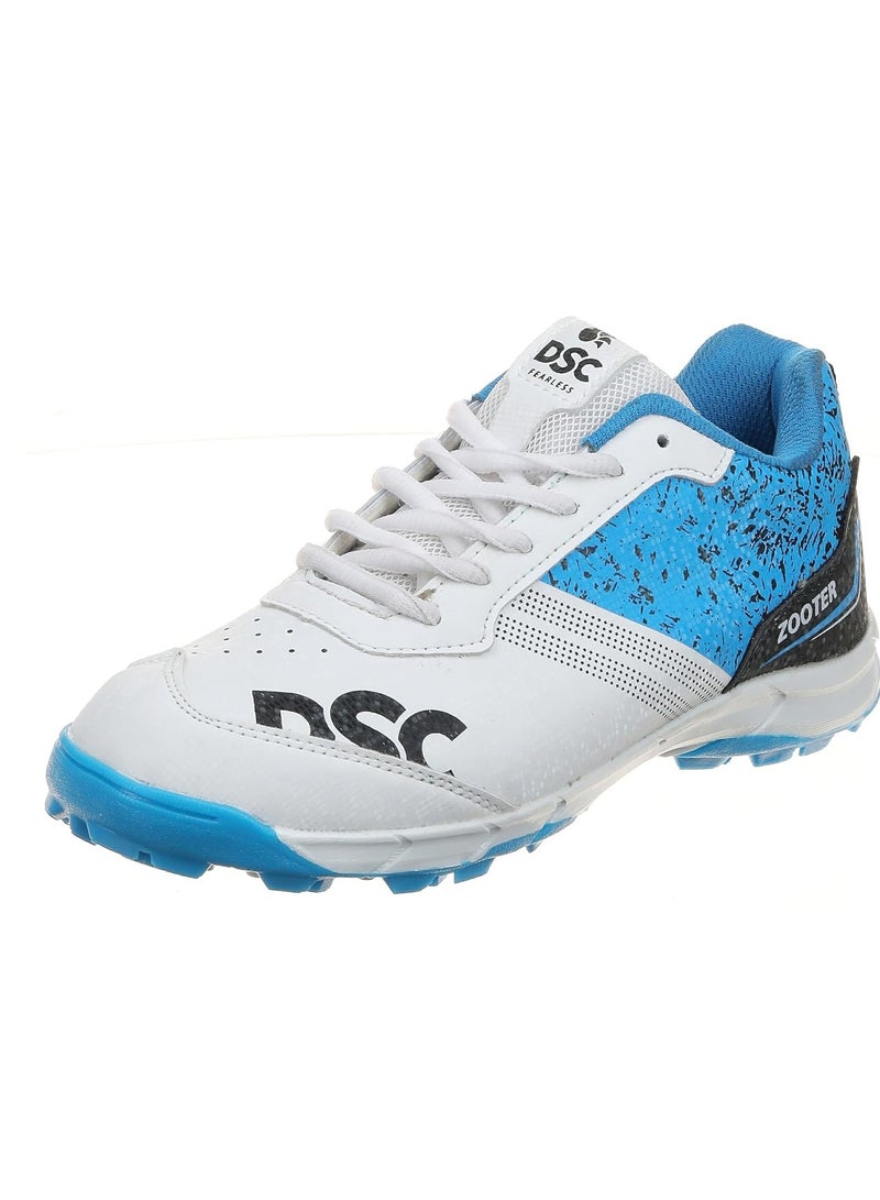 Zooter Cricket Shoes | White/Blue | For Boys and Men | Polyvinyl Chloride