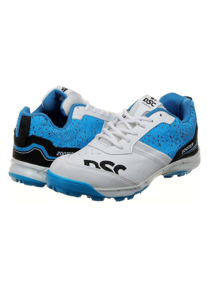 Zooter Cricket Shoes | White/Blue | For Boys and Men | Polyvinyl Chloride