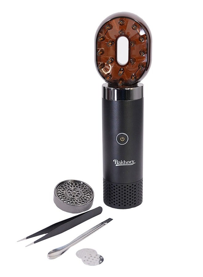 Bakhoor Burner with Type C Fast Charge Car Rechargeable incense Burner with Hair Comb, Black