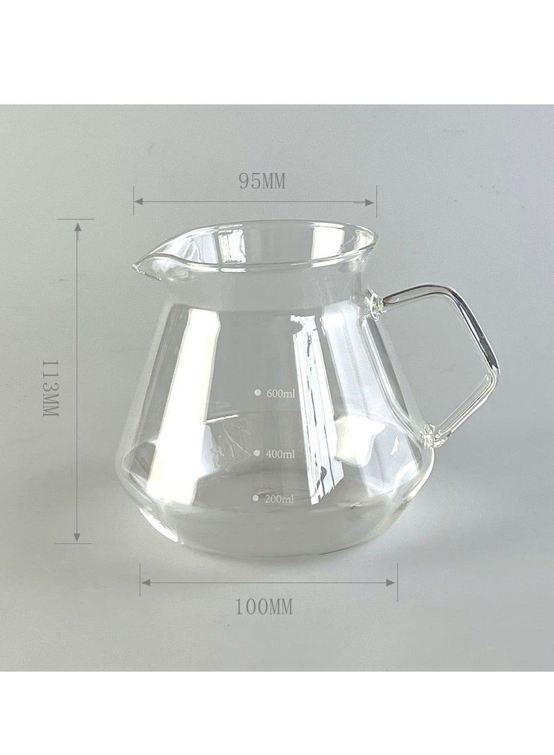 9-Piece V60 Coffee Set Drip Coffee Maker with Goose Neck Kettle Digital Scale Double Walled Glass Mug Glass Server Manual Grinder Glass Dipper 100 pcs Paper Filter and Scope for Drip Coffee