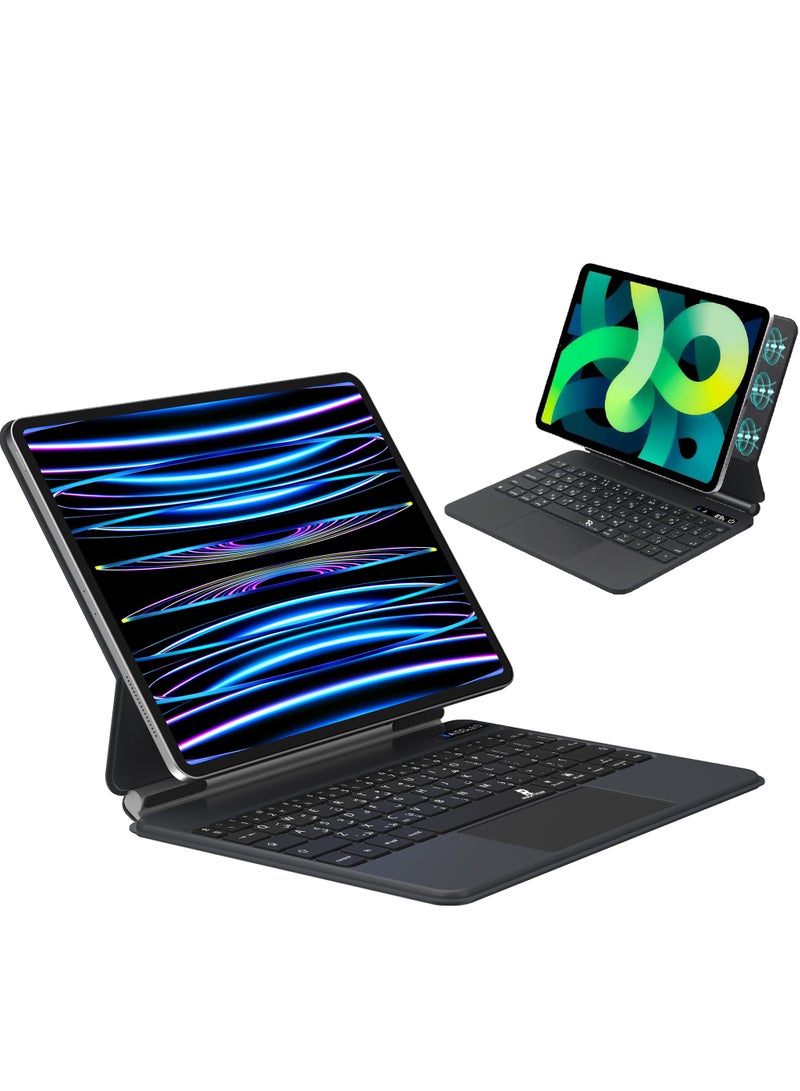 Arabi Magic Keyboard for iPad Air 11 inch(M3/M2) 2025/2024,iPad Air 5th 10.9 Inch (2022)/Air 4th 10.9 Inch (2020) iPad Pro 11 inch (2022/2021/2020/2018) with Magnetic Back Cover, Smart Trackpad Backlit