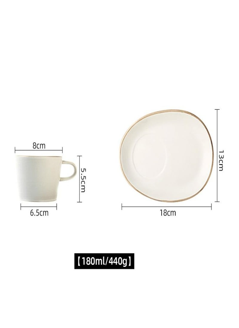 Ceramic Cup and Saucer Set for Tea(A Set of Three Pieces)