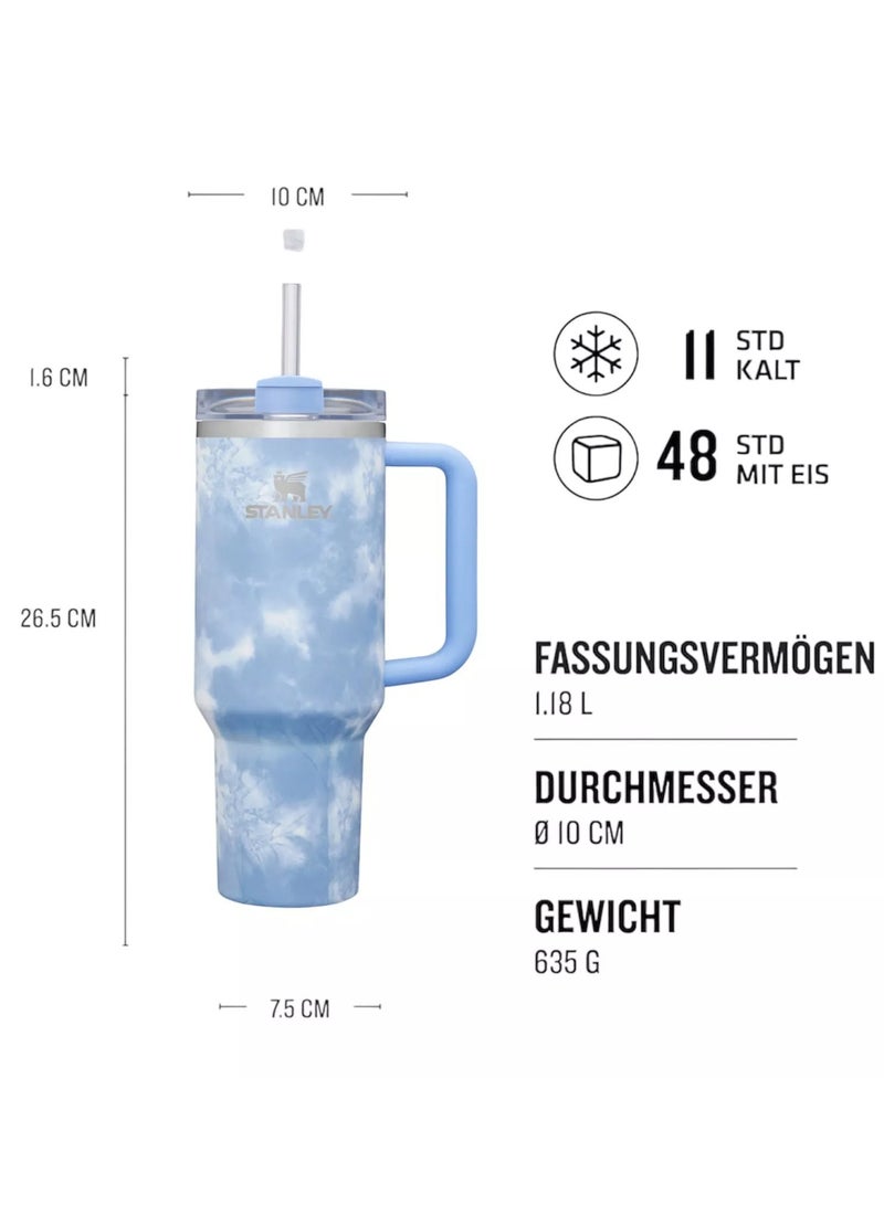 Stanley Quencher H2.0 FlowState Stainless Steel Vacuum Insulated Tumbler with Lid and Straw for Water, Iced Tea or Coffee, Smoothie and More, ,Thermobecher limited Edition,40 oz