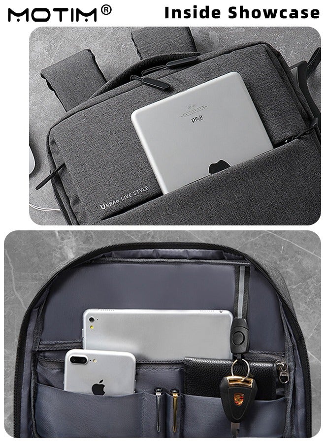 Travel Laptop Backpack, Business Anti Theft Durable Laptop Backpack with USB Charging Port, Water Resistant Computer Bag with Independent Compartment, Fits 15.6 Inch Laptop