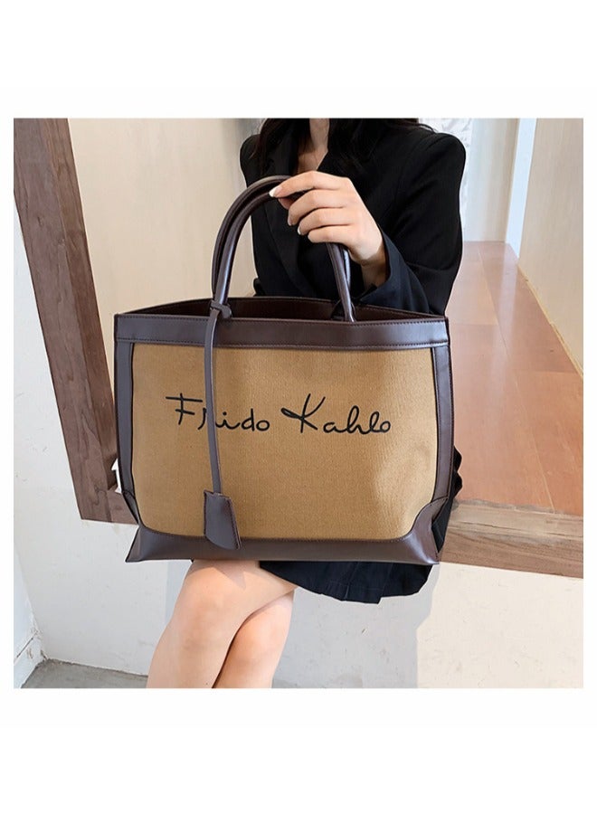 Fashion Designer Shopping Leather Handle Bags Women Handbags Ladies Canvas Tote Handbag Rup Art