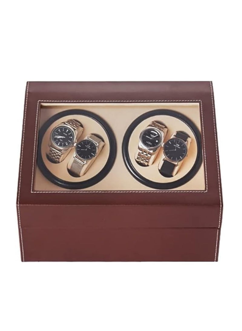 Watch Display Box, Automatic Rotating 4+6 Watch Storage Case, Mechanical Watch Display and Collector, Suit for Home Display and Shopping Mall Exhibition (Brown)