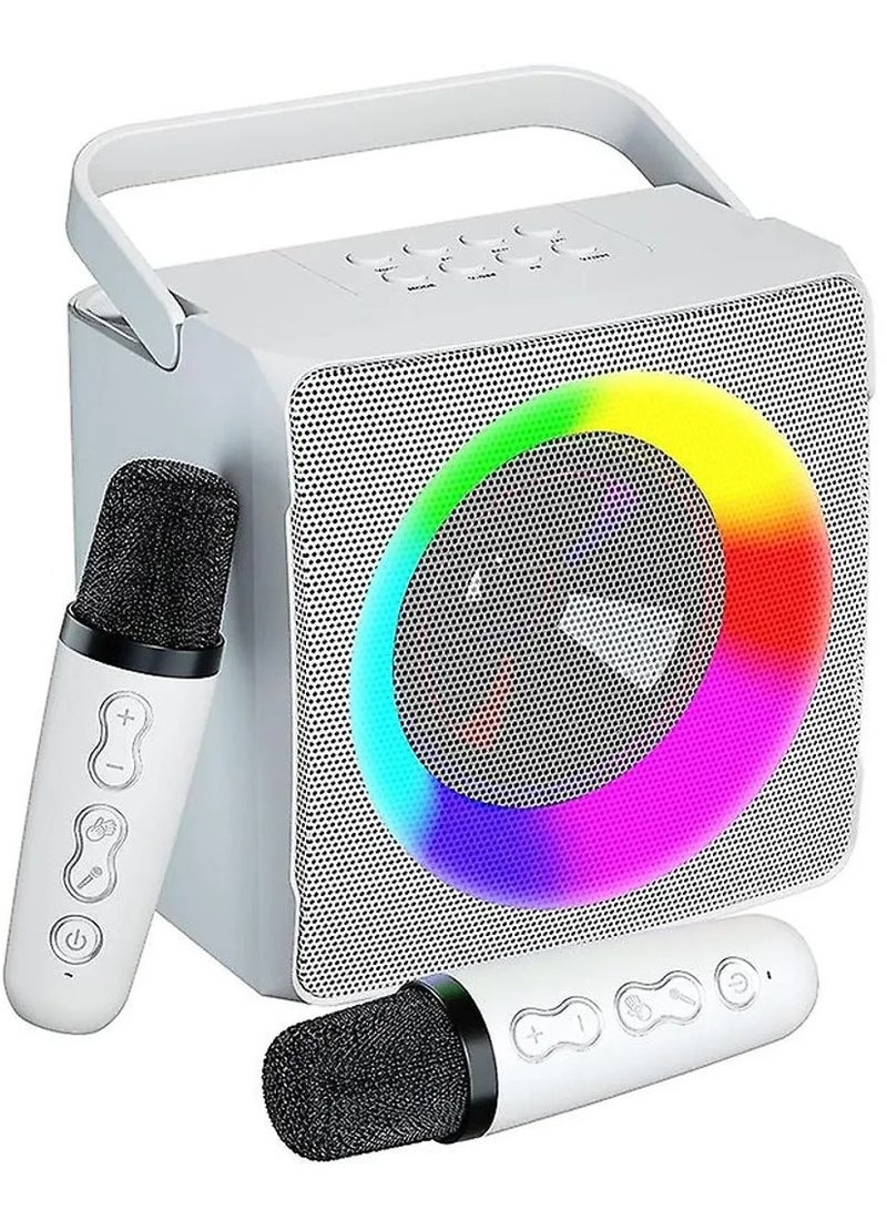 Wireless Bluetooth Speaker With 2 Microphones Portable Karaoke Machine