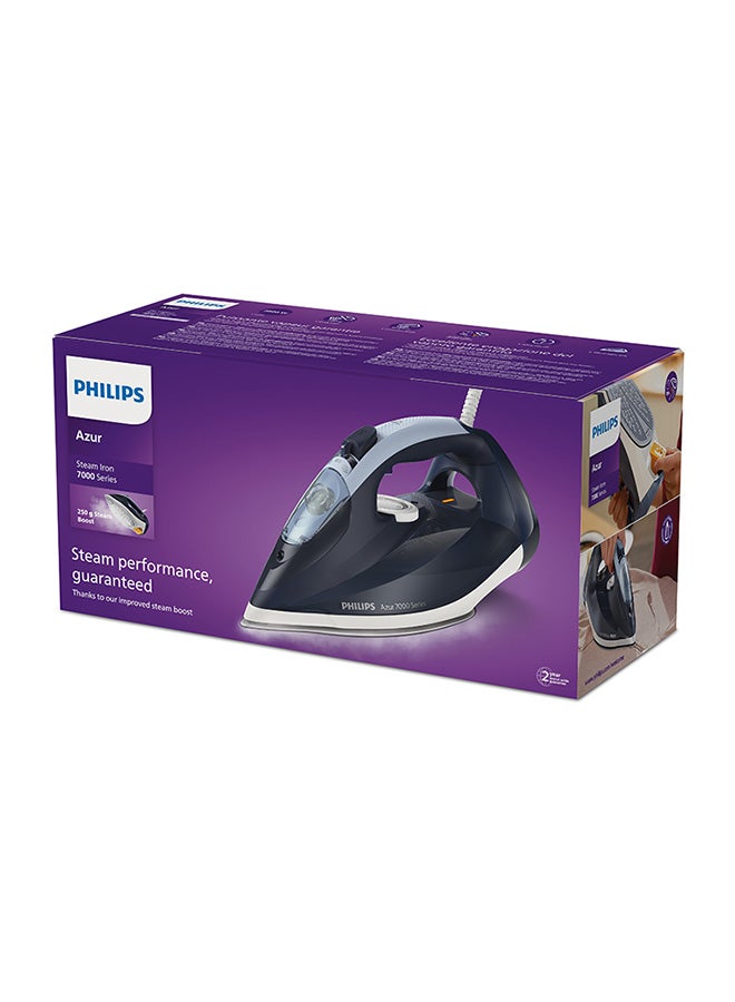 Steam Iron 7000 Series - 50g/min Continuous Steam, 250g Steam Boost, SteamGlide Plus Soleplate, Auto-Off, Vertical Steam, 2800 W DST7030/26 Dark Blue