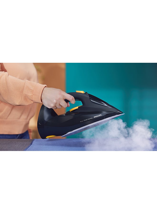 Steam Iron 7000 Series - 55g/min Continuous Steam, 250g Steam Boost, SteamGlide Elite Soleplate, Auto-Off, Vertical Steam, Drip Stop, 3000 W DST7060/26 Blue/Yellow