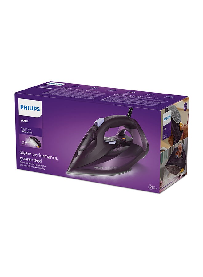 Steam Iron 7000 Series - 50g/min Continuous Steam, 250g Steam Boost, SteamGlide Elite Soleplate, Auto-Off, Vertical Steam, 300 ml 2800 W DST7051 Dark Purpe